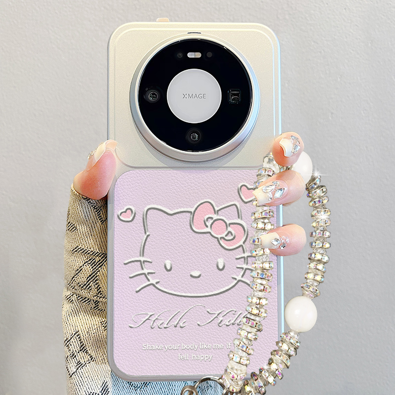 适用华为mate80手机壳新款pura70pro巨好看promax简约可爱Kitty猫mate60pro卡通女70pro+高级感小羊皮p80硅胶