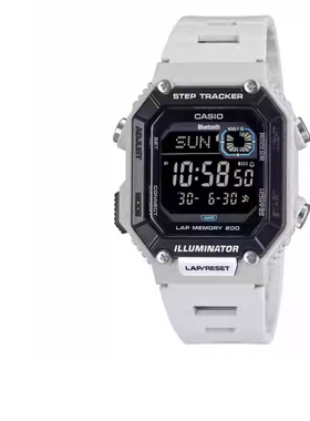 casio卡西欧手表男小方块正品蓝牙计步运动学生电子表WS-B1000-8B