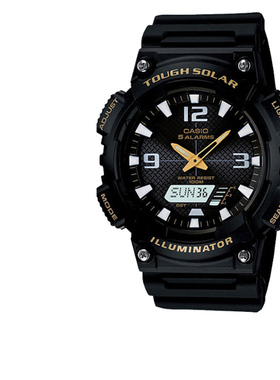 casio卡西欧手表男款正品太阳能运动防水学生儿童电子表AQS810W
