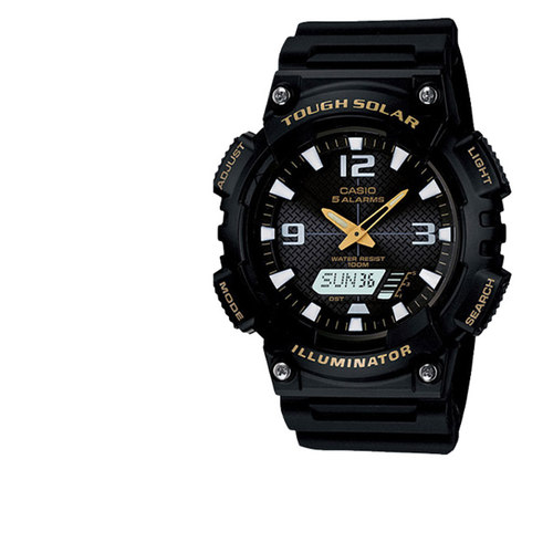 卡西欧学生双显太阳能防水手表