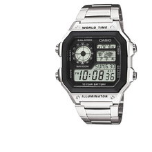 casio卡西欧小方块手表男官方正品运动学生电子表AE-1200WHD-1A