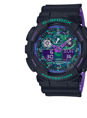 casio卡西欧手表男gshock正品海洋之心防水运动学生电子表GA100BL