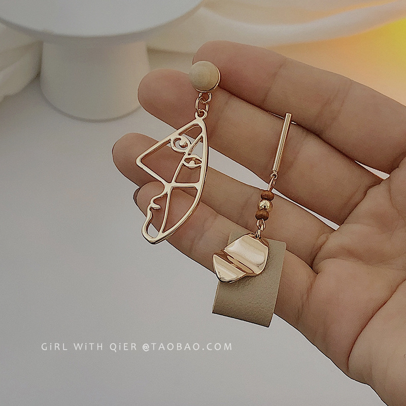 抽象艺术人脸创意磨砂女高级耳环