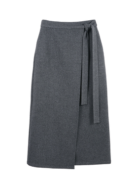 【专柜大清仓】休闲风时尚潮流通勤系带开叉毛呢半身裙HBZW800198