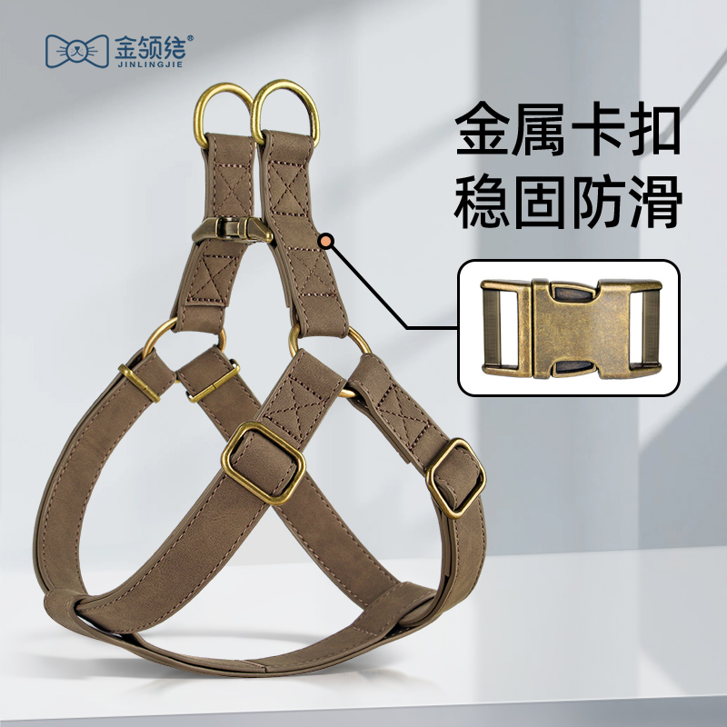 狗狗牵引绳狗胸背中大型犬法斗柴犬胸背带中型犬柯基背心式溜狗绳