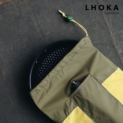 LHOKAnstp户外折叠不粘锅可拆卸手柄轻量露营野炊炒锅煎锅便携