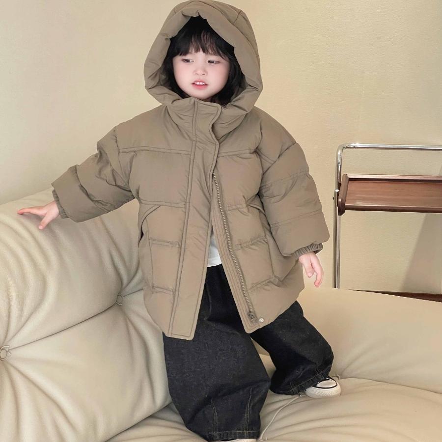 韩版2024新款连帽儿童加厚羽绒服