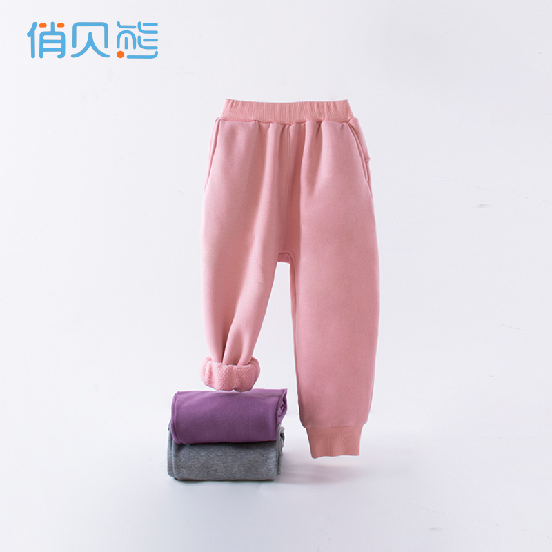 俏贝熊摇粒绒长裤加绒加厚保暖