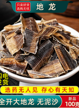 地龙中药材250克/100/50g干地龙片全开地龙蚯蚓非野生地龙药材