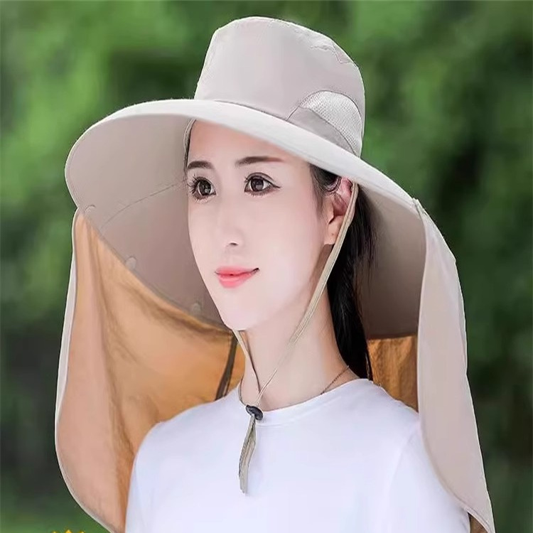 防晒帽子女士夏季全方位大帽檐2025新款防紫外线太阳帽采茶遮阳帽