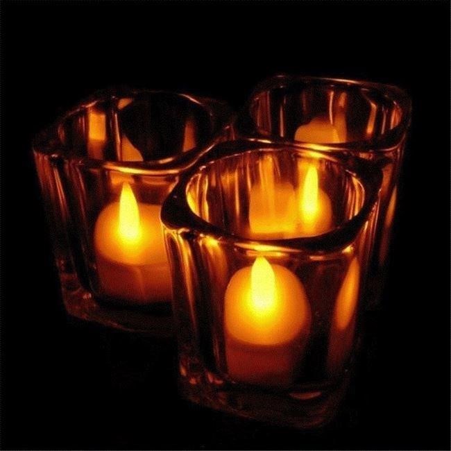led cle 24pc led tea light cles realistic battery-powe
