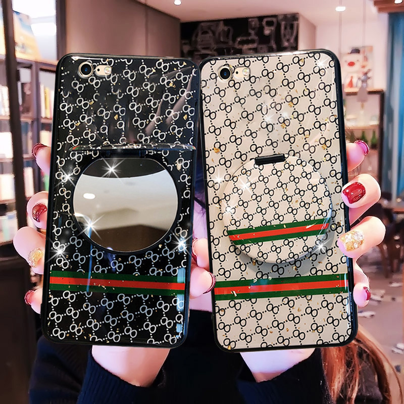 适用于苹果6手机壳iphone6plus/6splus补妆镜外壳A1524女款保护套A1634时尚滴胶苹果7/8/7plus/8plus潮牌奢华