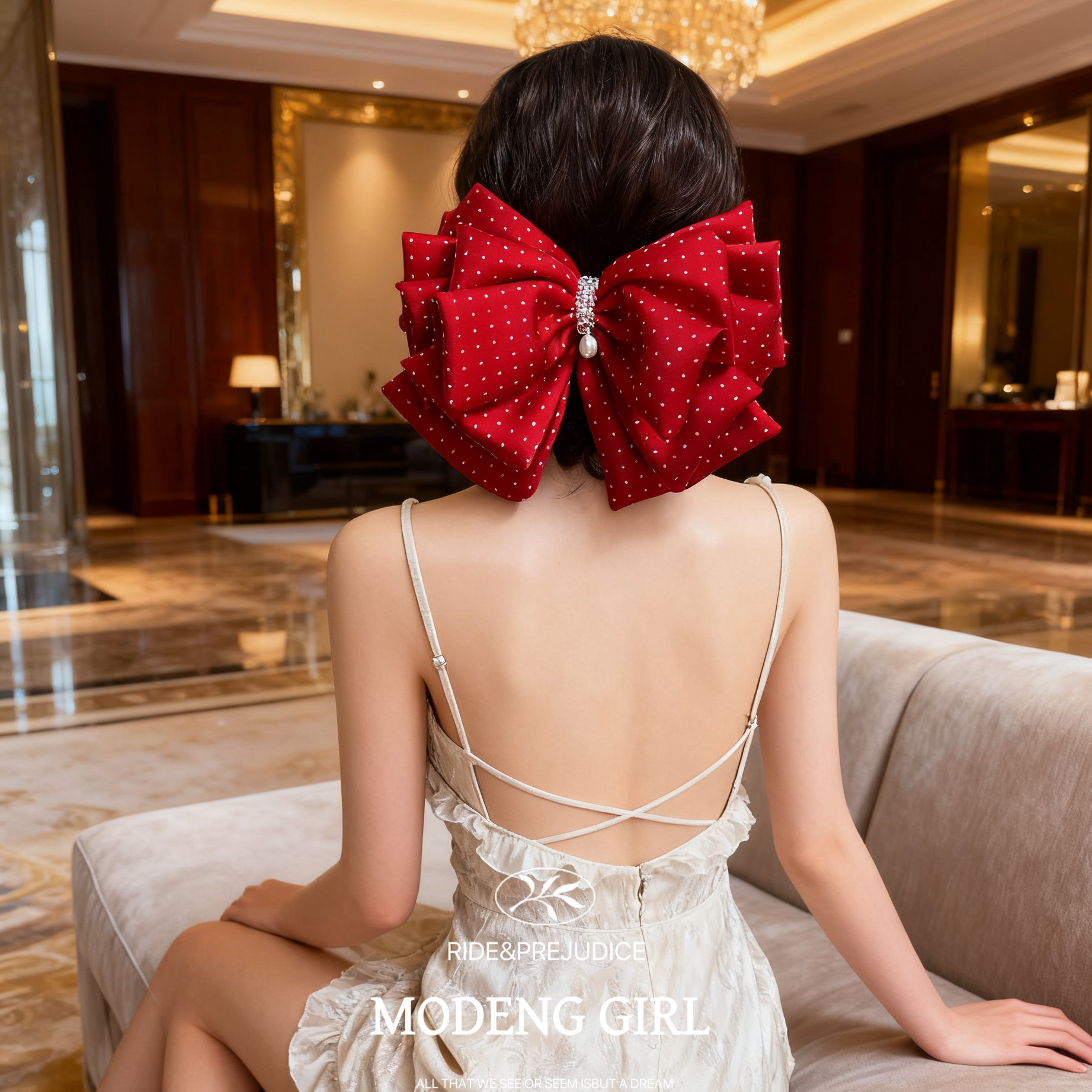 十层蝴蝶结发夹水晶重工设计