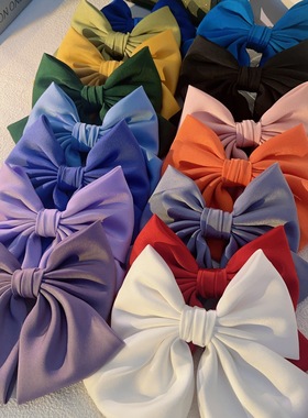 韩版新款大蝴蝶结后脑勺lolit发饰女红色顶夹发绳日系jk发卡夹子