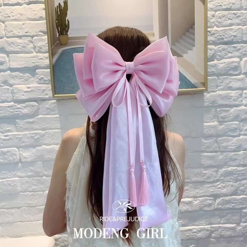 超大蝴蝶结琉璃纱高级感