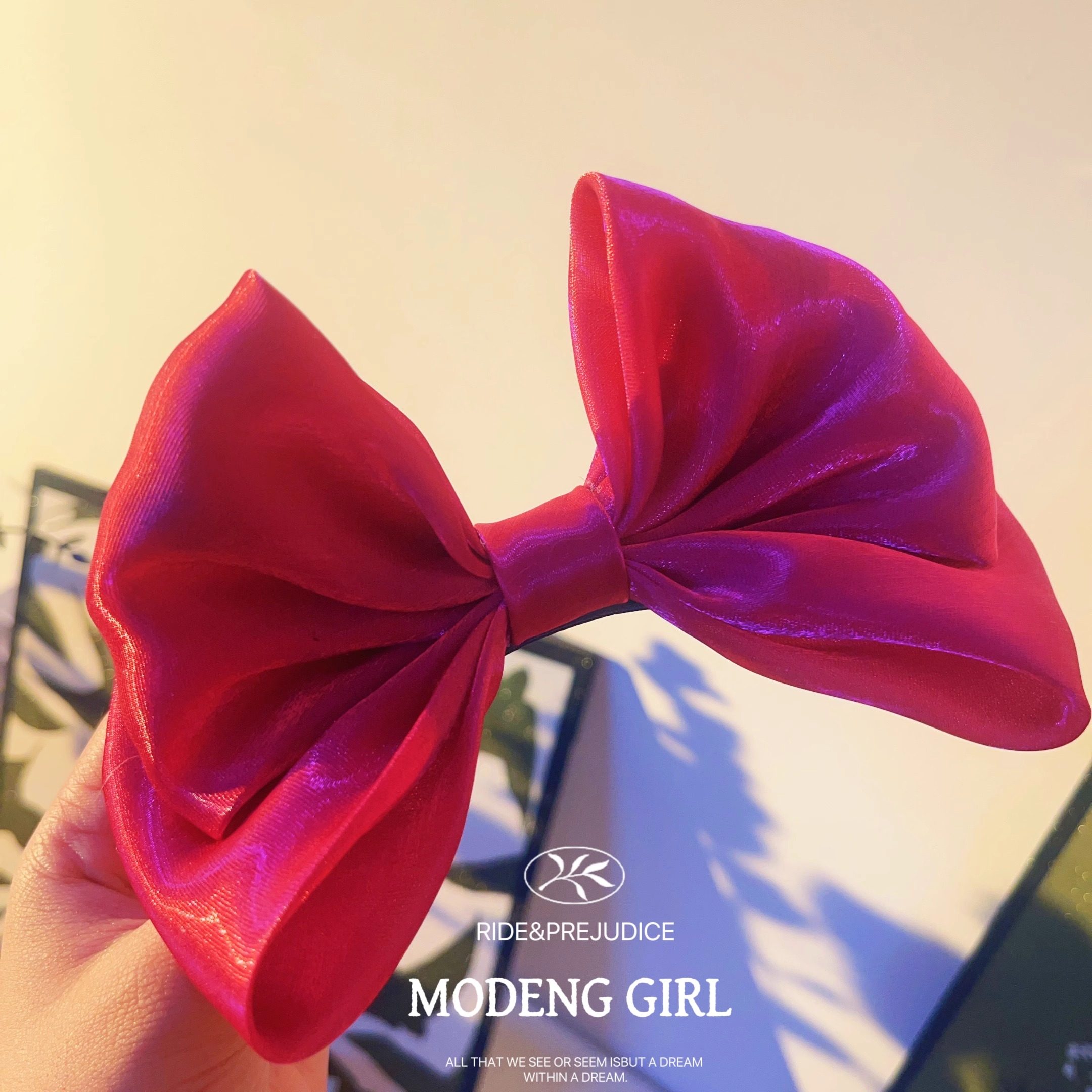 【亲子款】可爱在逃公主流光沙立体感蝴蝶结弹簧夹顶夹丸子头发饰