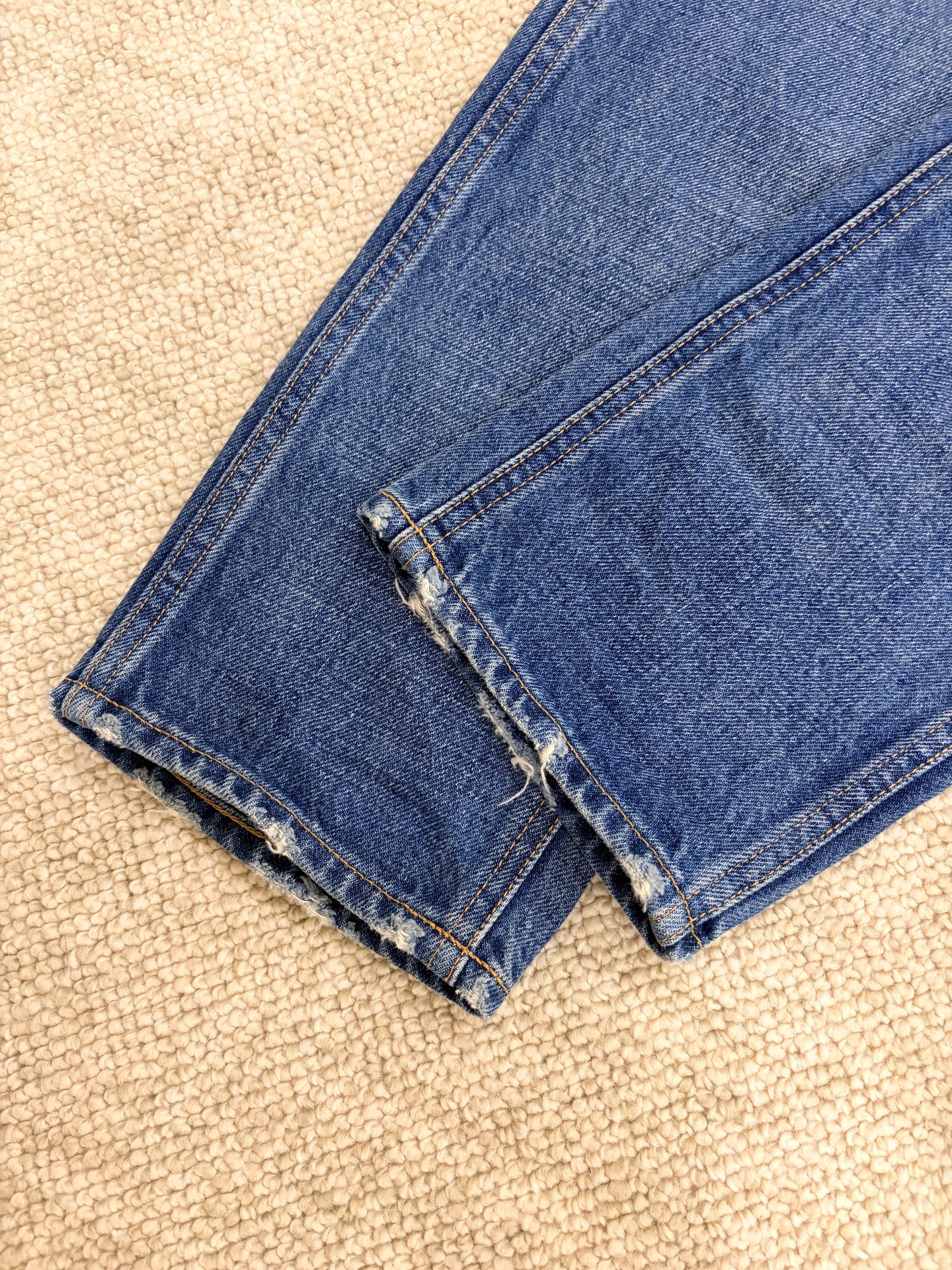 Celine Blue Straight-Leg Distressed Jeans — back
