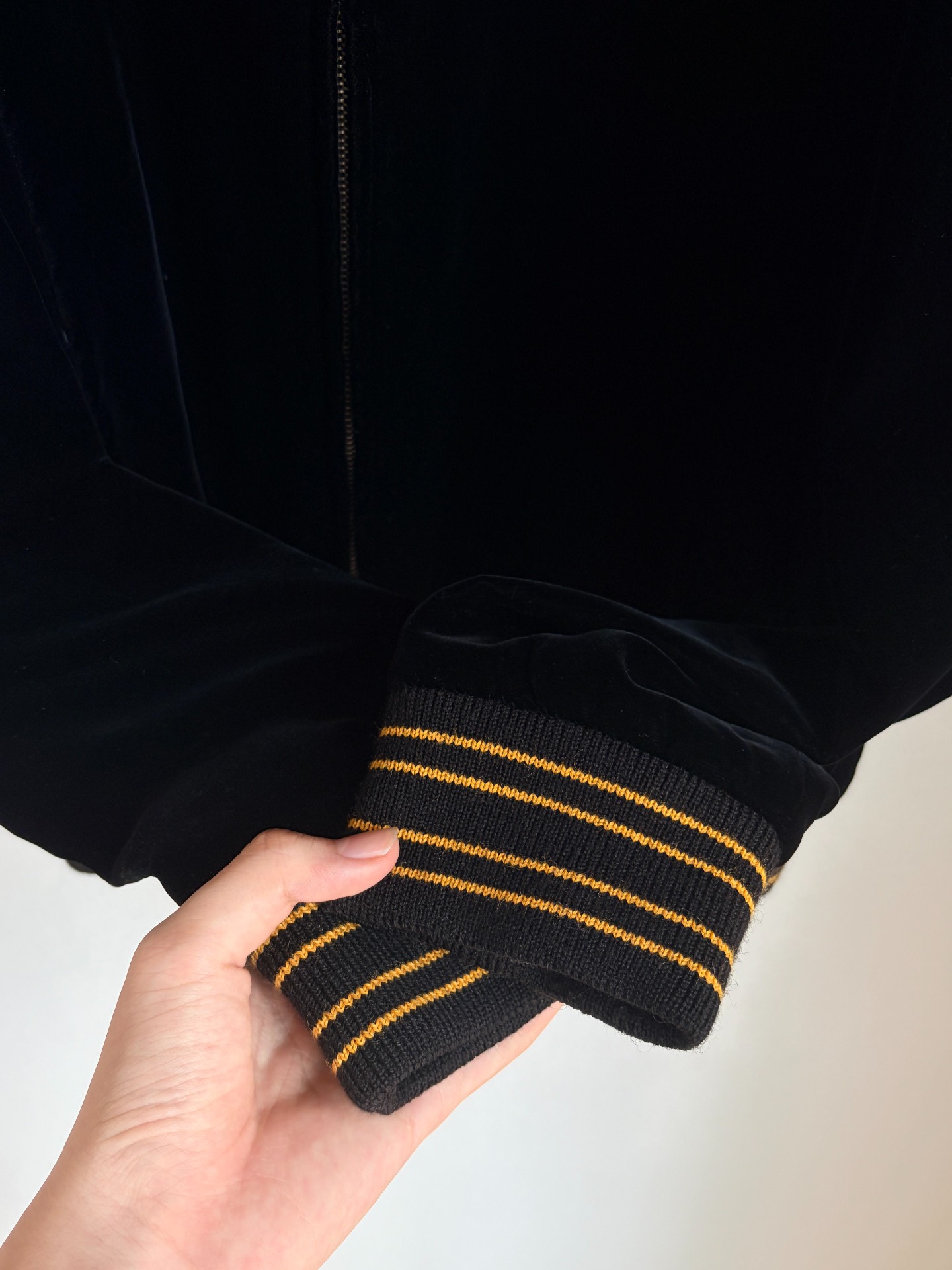 Saint Laurent 19FW Varsity Velvet Jacket — back