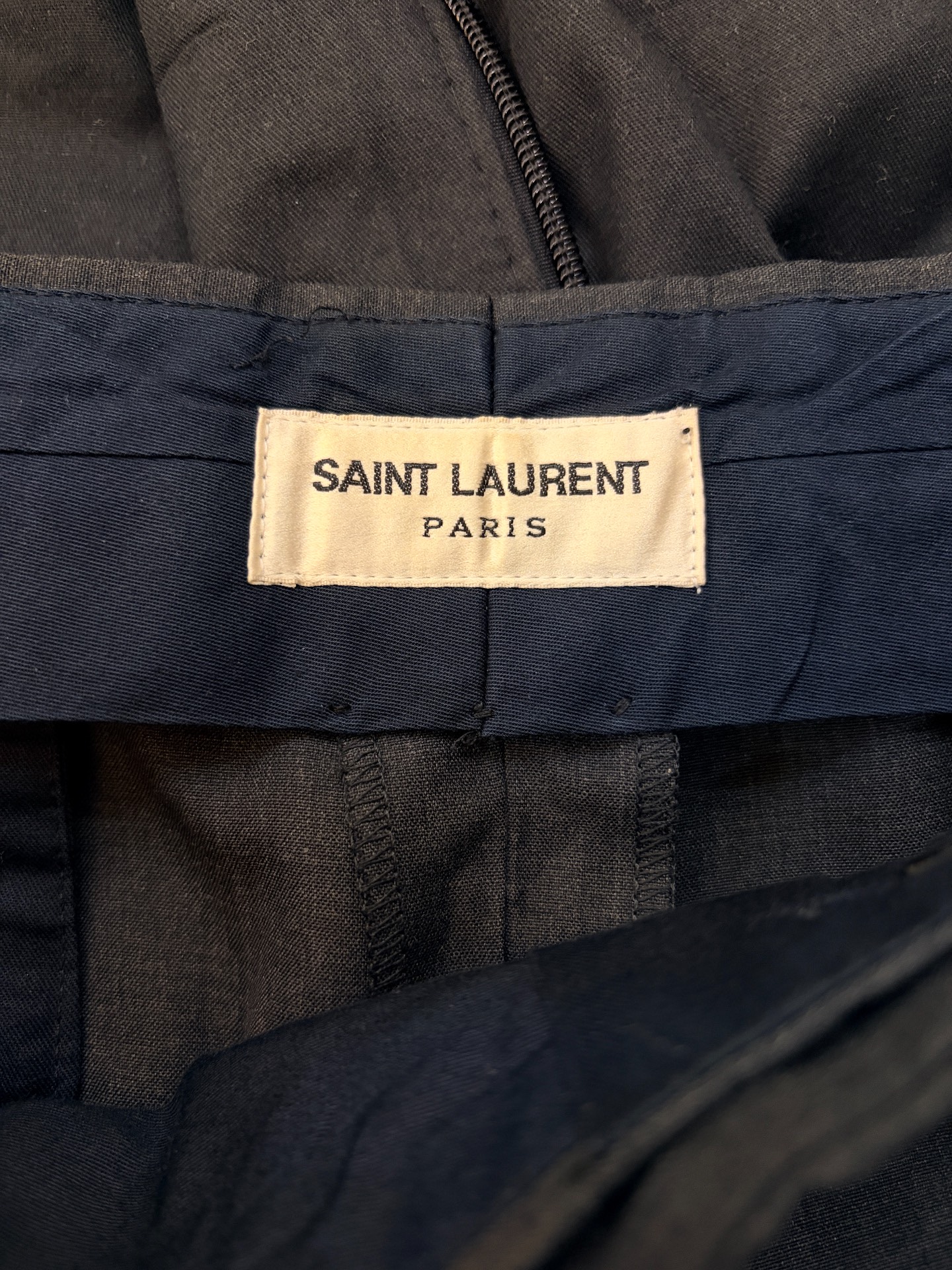 Saint Laurent SLP Wool Straight-Leg Suit Pants — back