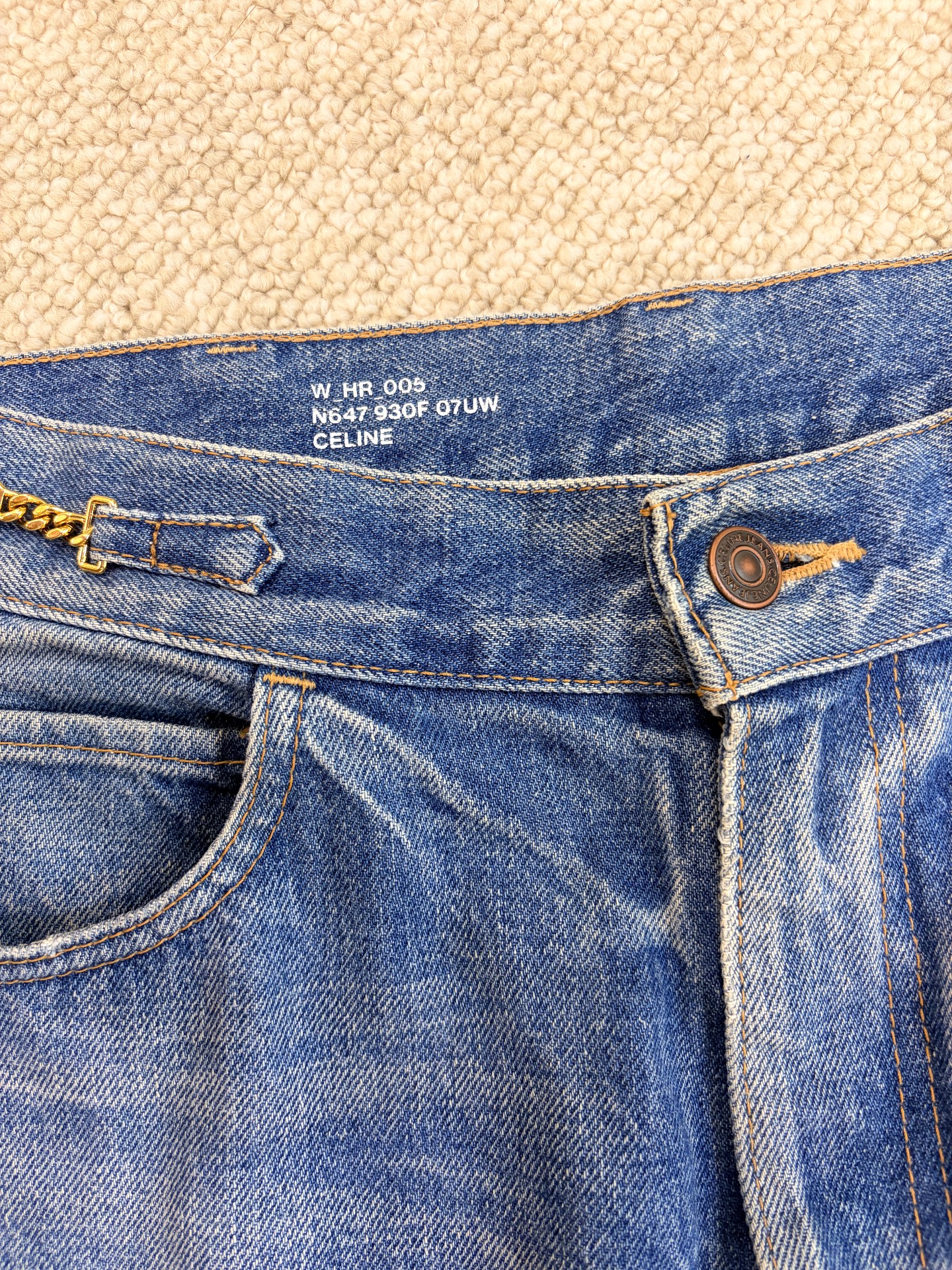 Celine 22FW Margaret Gold Chain Jeans — back