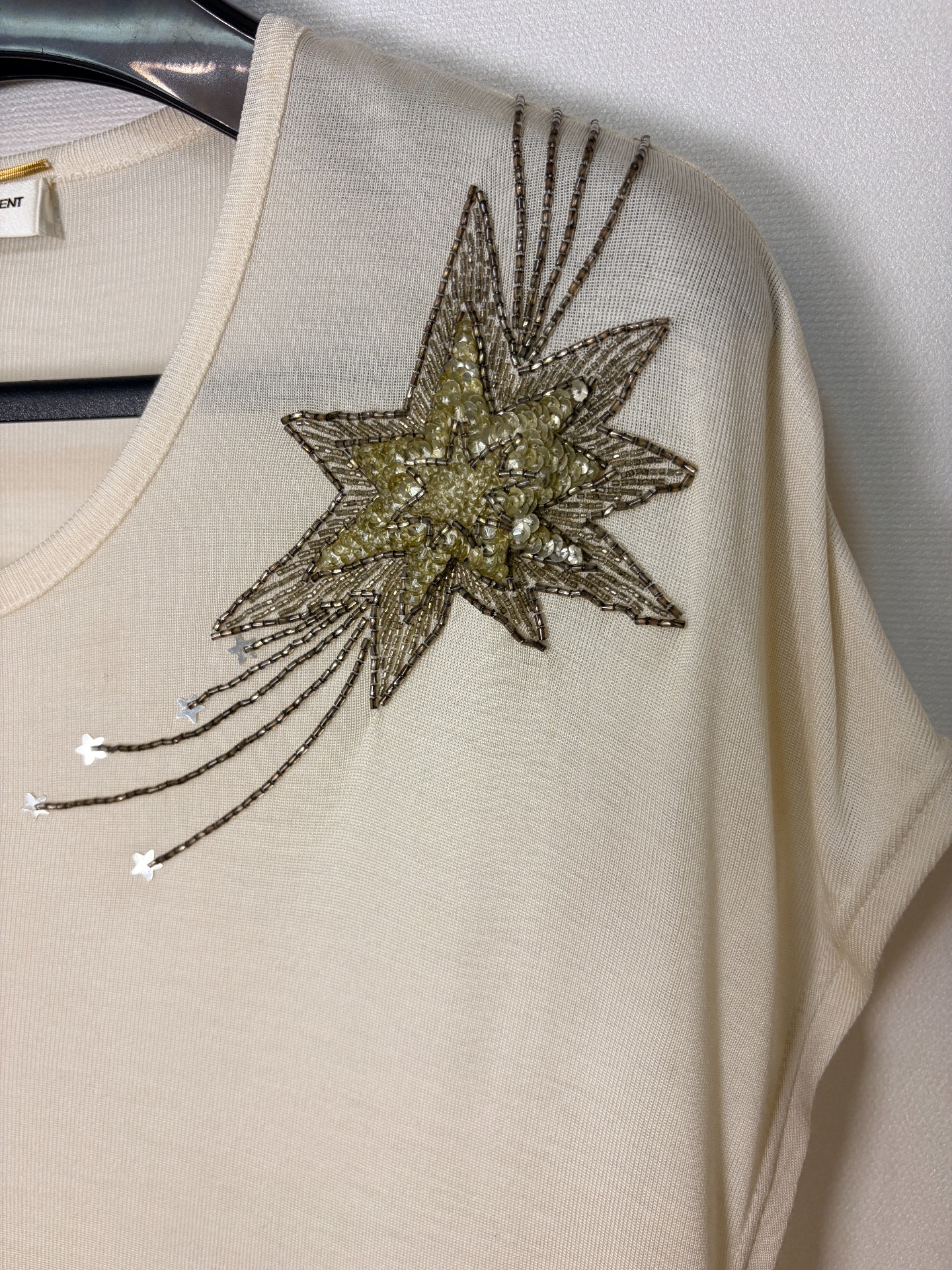 Saint Laurent Silk Firework Embroidery Top — detail