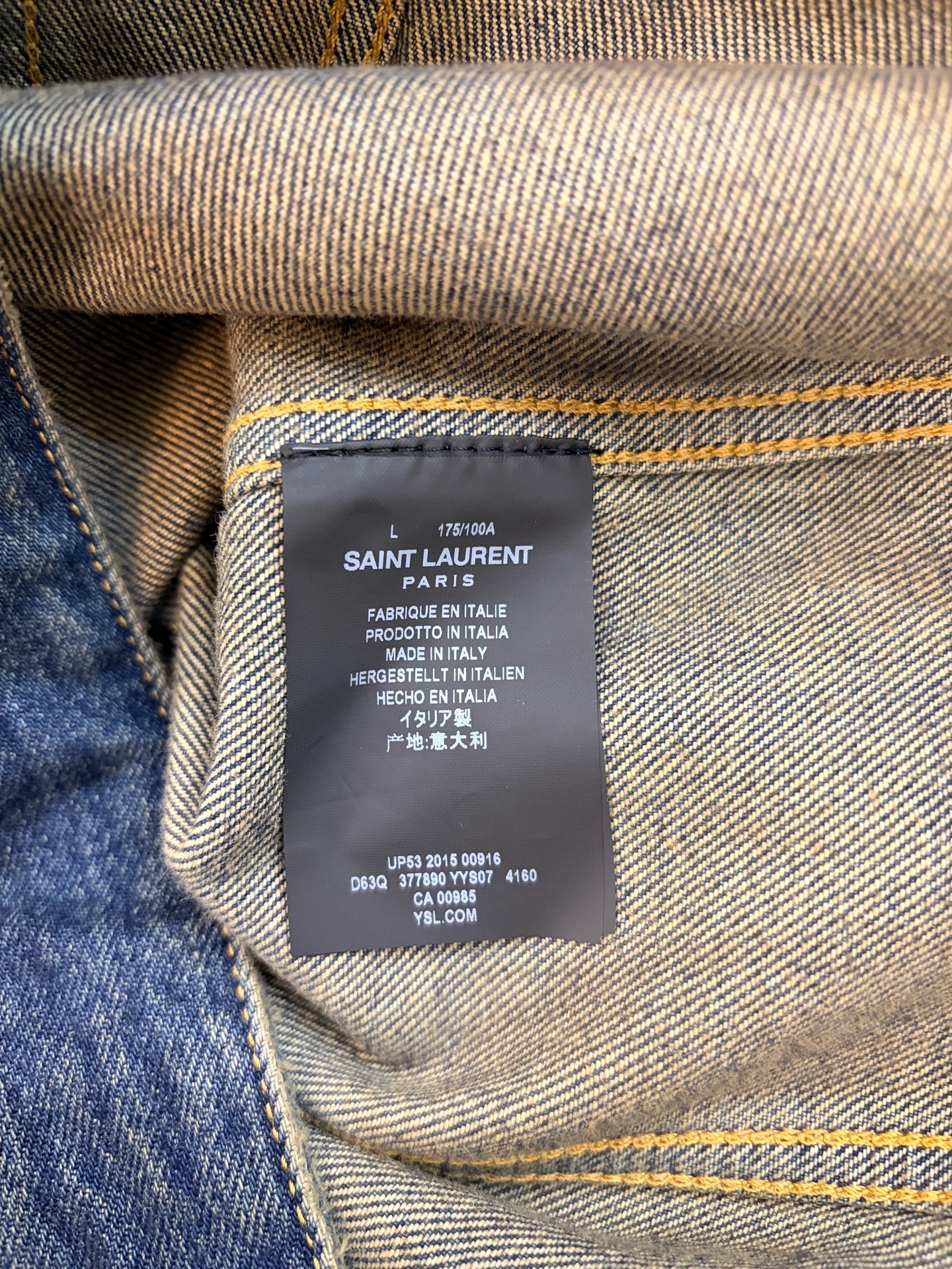 Saint Laurent SLP 16SS Denim Jacket — label