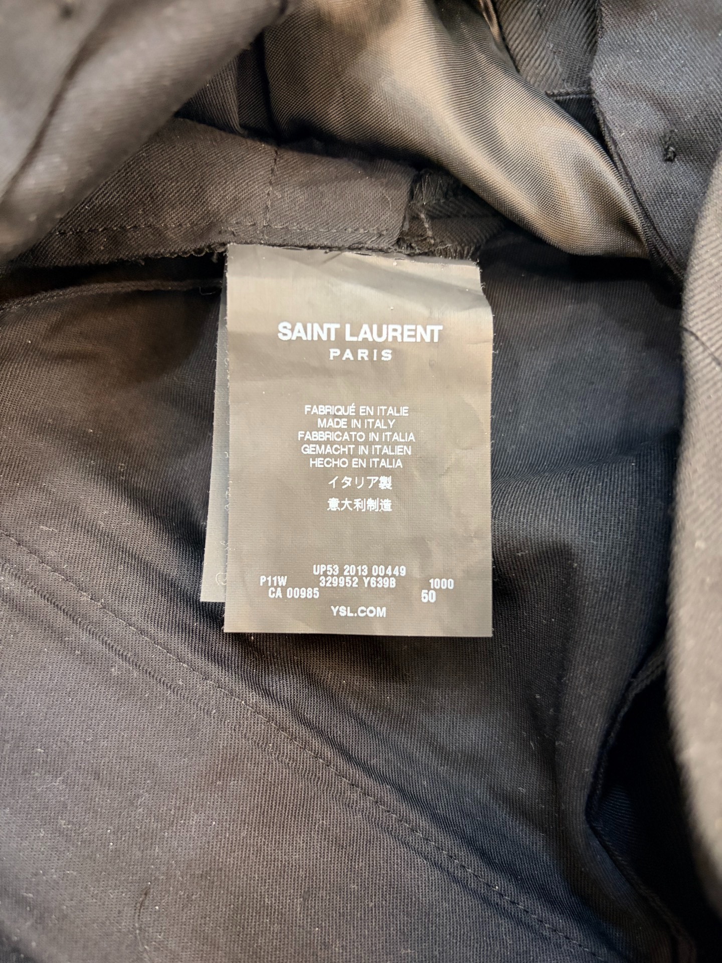 Saint Laurent Wool Straight-Leg Suit Pants — back