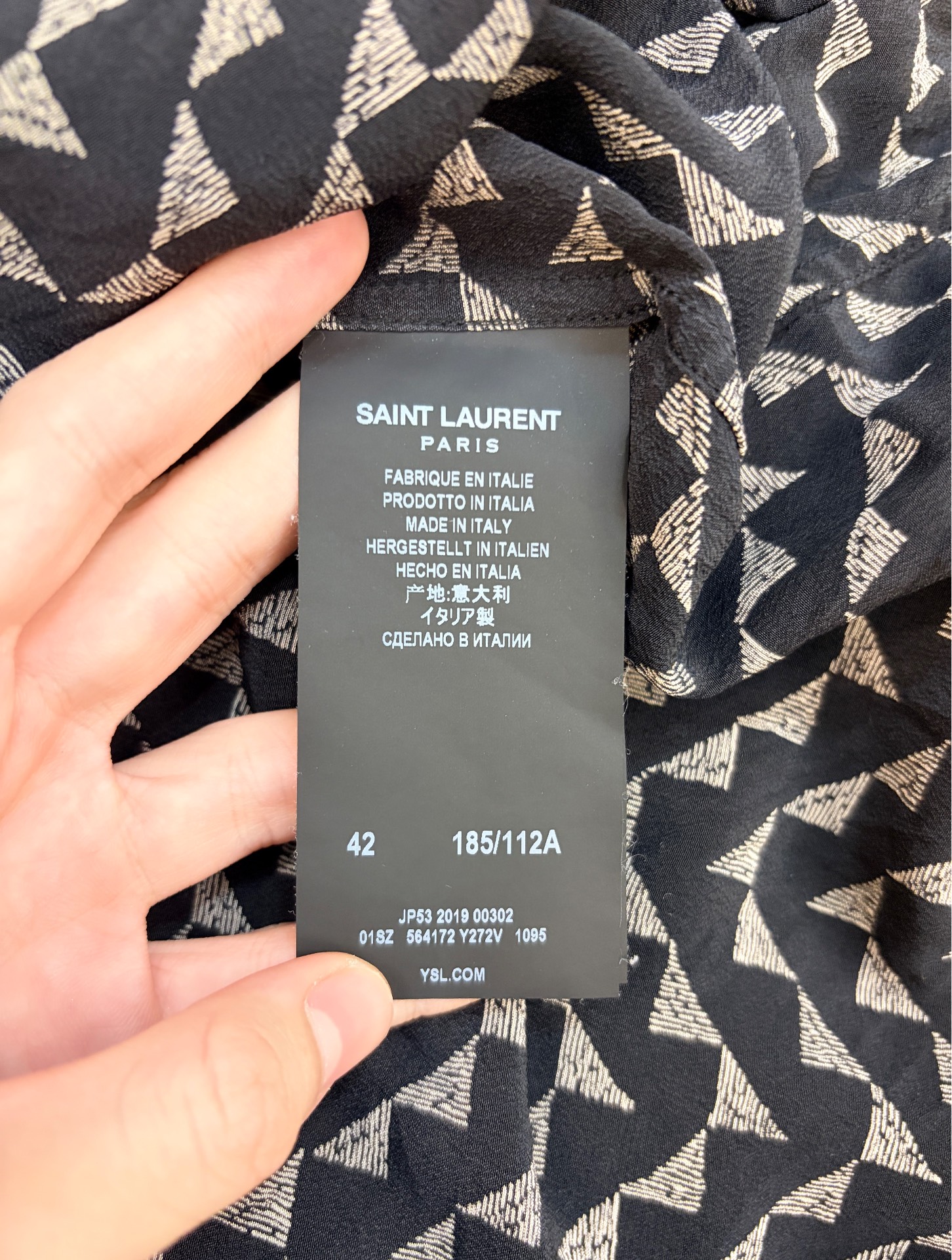 Saint Laurent Black Silk Shirt — back