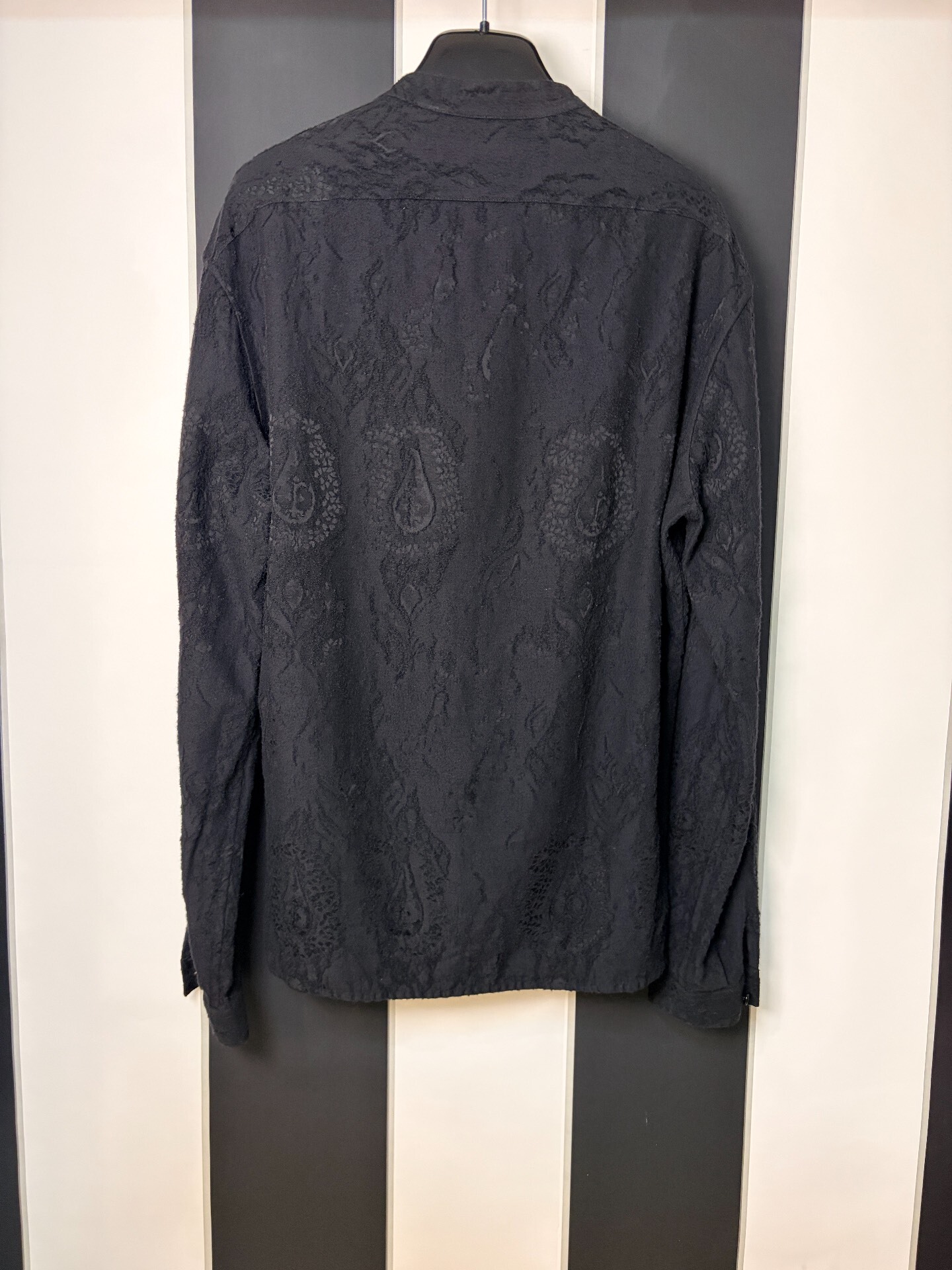 Saint Laurent Henry Collar Wool Silk Shirt — front