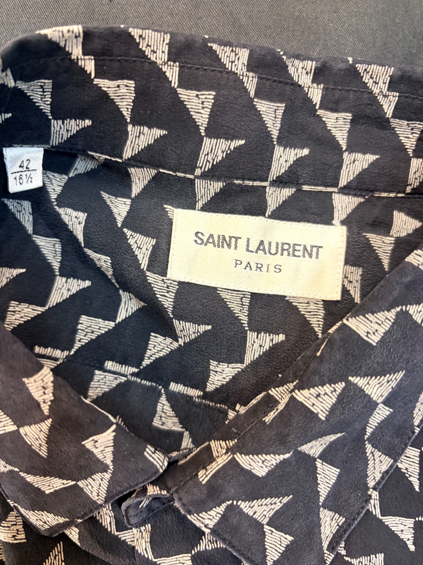 Saint Laurent Black Silk Shirt — detail