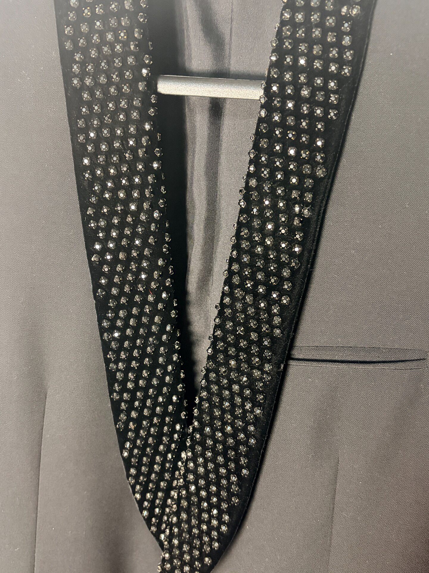Saint Laurent Diamond Shawl Collar Suit Jacket — detail