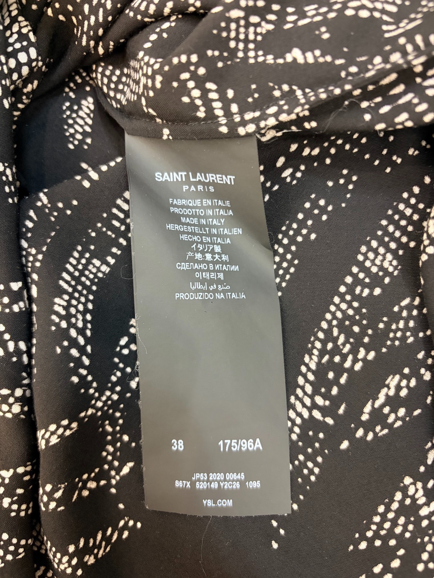 Saint Laurent Palm Tree Silk Shirt — back