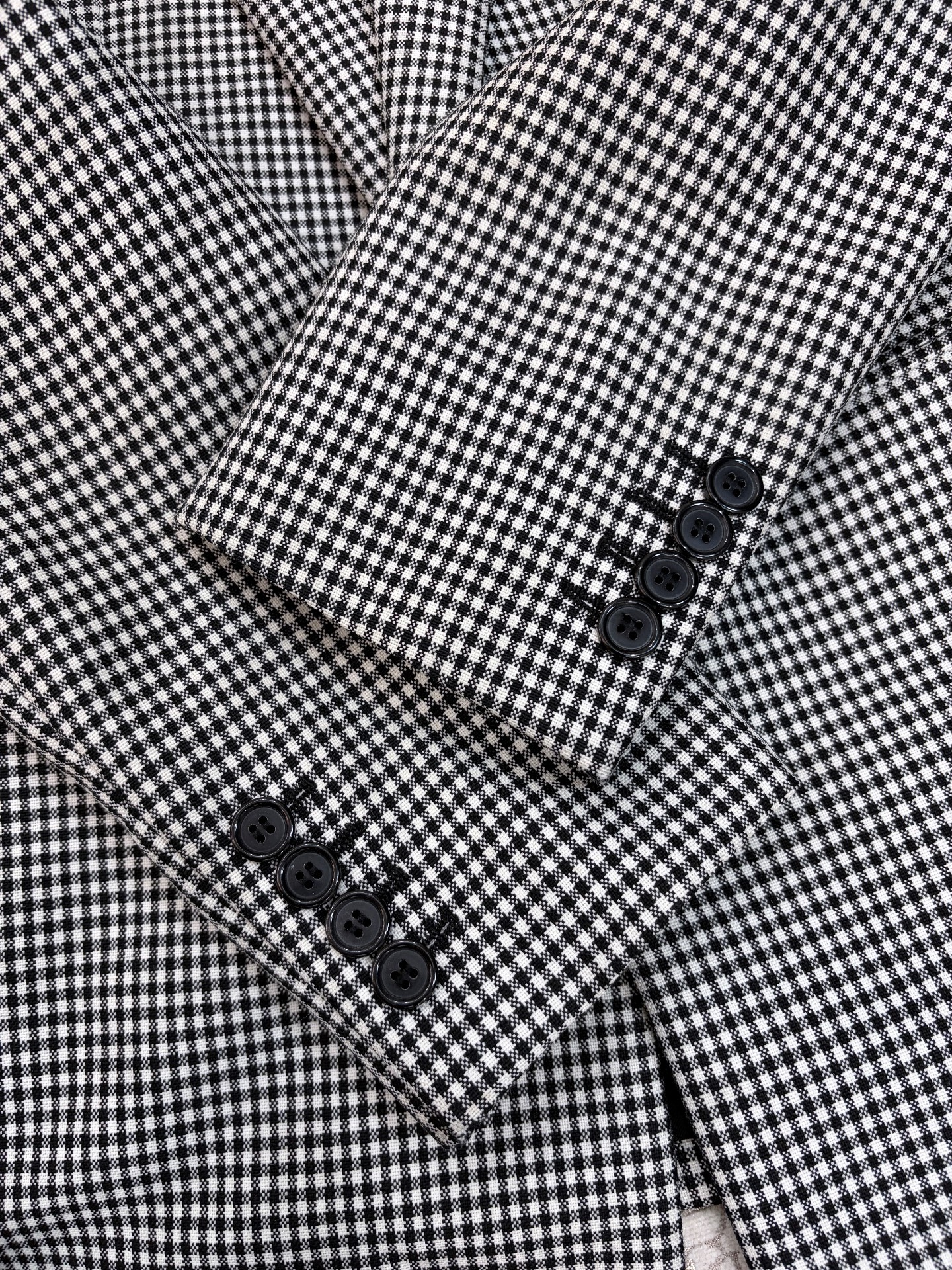 Saint Laurent Houndstooth Wool Blazer — back