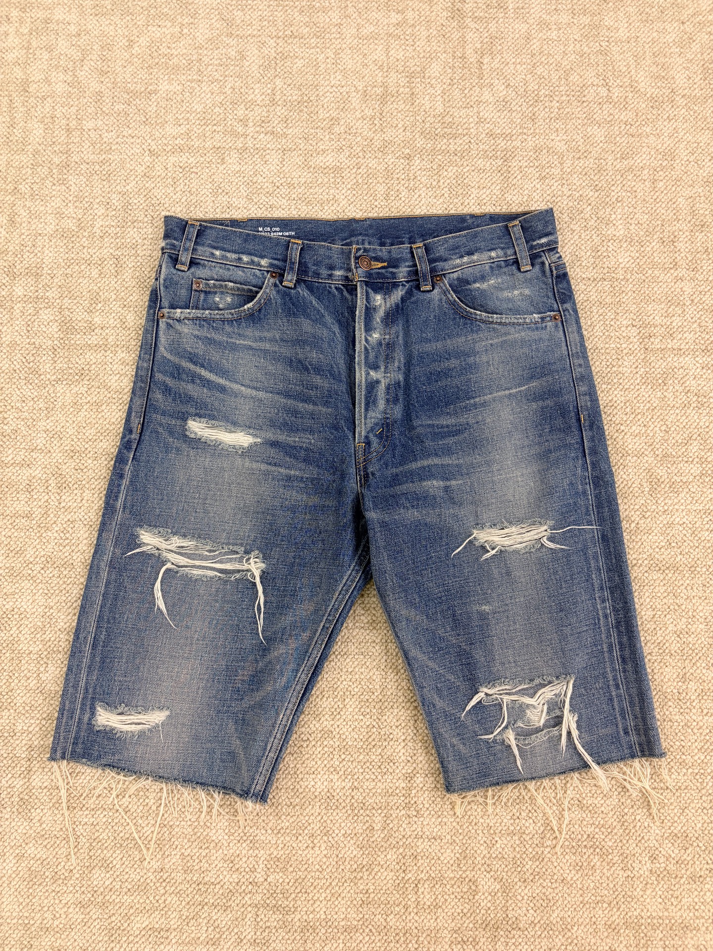 Celine 22SS Washed Blue Denim Shorts
