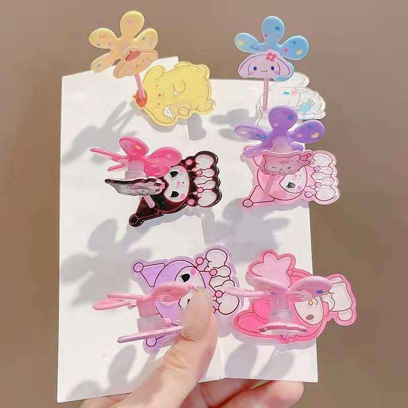 会转的小风扇风车发夹儿童！发卡可爱创意侧边夹碎发夹子头饰品