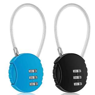 彩色迷你密码锁细钢丝密码锁头宿舍柜子密码锁箱包拉链锁车篮框锁