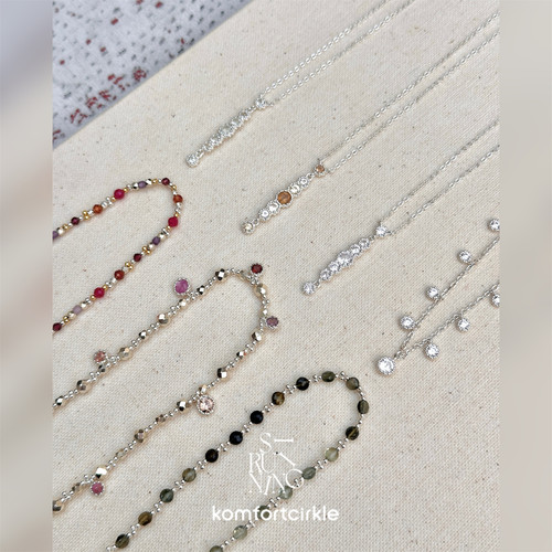 SIRUI NING 新款925银不规则彩宝项链小众轻奢高级感锁骨链叠戴