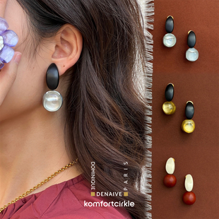 DOMINIQUE DENAIVE 双色拼接耳夹无耳洞耳饰Boucles Clementina