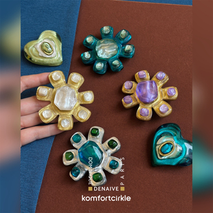 DOMINIQUE DENAIVE 爱心胸针别针装饰时尚高级感法国设计师饰品