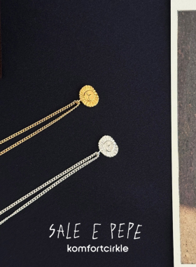 SALE E PEPE胡椒盐 纯银小海神吊坠项链 原创小众设计锁骨链度假