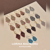 LORINA 蕾丝耳环 法国天然半宝石手工编织复古精致设计感耳钩女