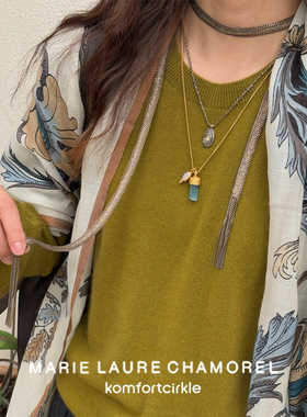 MARIE LAURE CHAMOREL 经典开放式流苏重工绑带长项链choker