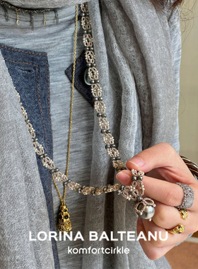 LORINA Fecla项链 法国天然半宝石手工梭织蕾丝重工锁骨链女