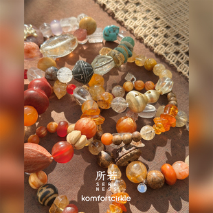 SERENESS所若 小飞马葫芦多宝水晶沉香手链手串女生日礼物叠搭