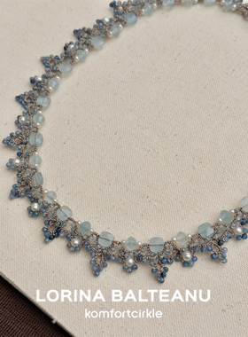 LORINA Valeria项链 法国天然半宝石手工梭织蕾丝重工锁骨链女