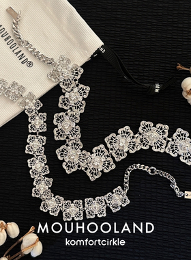 Mouhooland暮后之地 蕾丝十字花手链原创设计小众高级轻奢腕饰