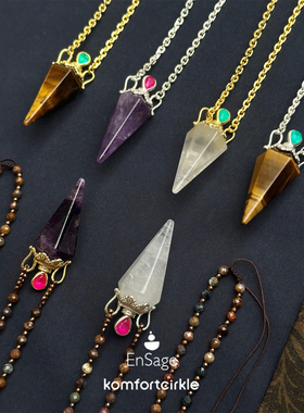 ENSAGE/APT702 瓶形吊坠长项链 925银紫水晶虎眼石毛衣链