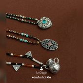 椭圆爱心雕花风途小壶吊坠项链 ENSAGE APT702 925银珠链毛衣链