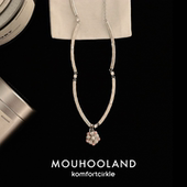 Mouhooland暮后之地 粉贝杏花编织项链锁骨链小众原创设计感精致