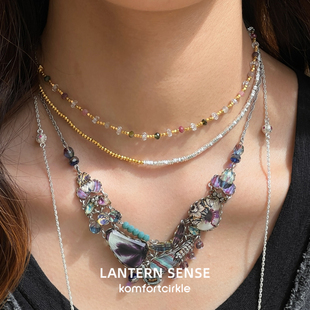 LANTERN 自留推薦 SENSE碎銀子天然石鍍金項鏈鎖骨鏈小眾百搭疊加